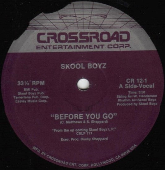 Skool Boyz : Before You Go (12")