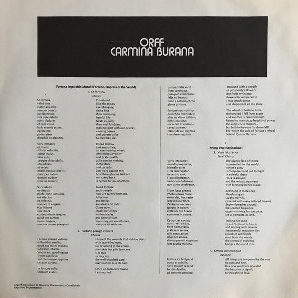 Carl Orff, Boston Symphony Orchestra, Seiji Ozawa - Carmina Burana (LP) (VG) - Endless Media