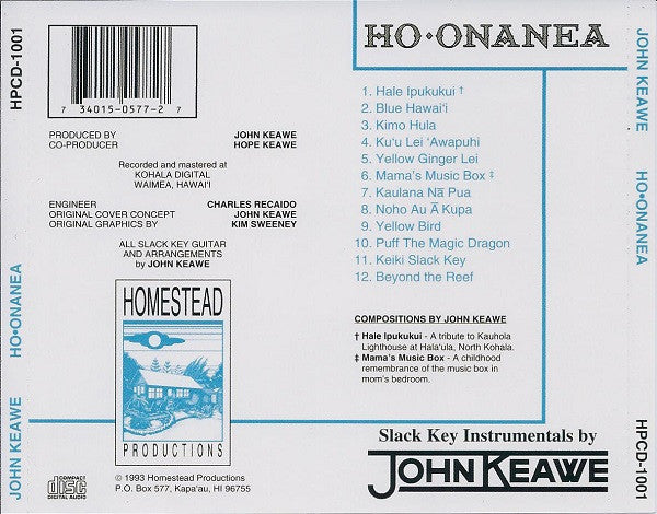 John Keawe : Ho'onanea (CD, Album)