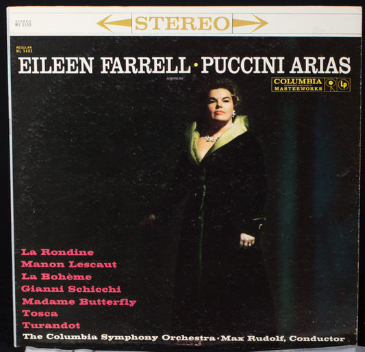 Eileen Farrell, Giacomo Puccini, Columbia Symphony Orchestra, Max Rudolf : Puccini Arias (LP, Album)