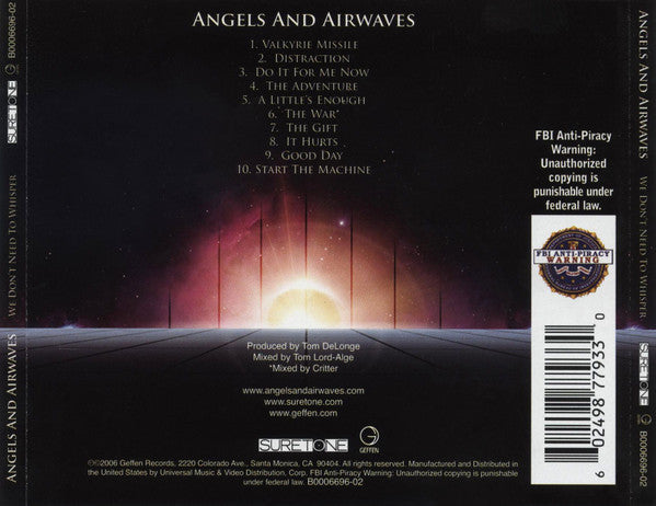 Angels & Airwaves : We Don't Need To Whisper (CD, Album)