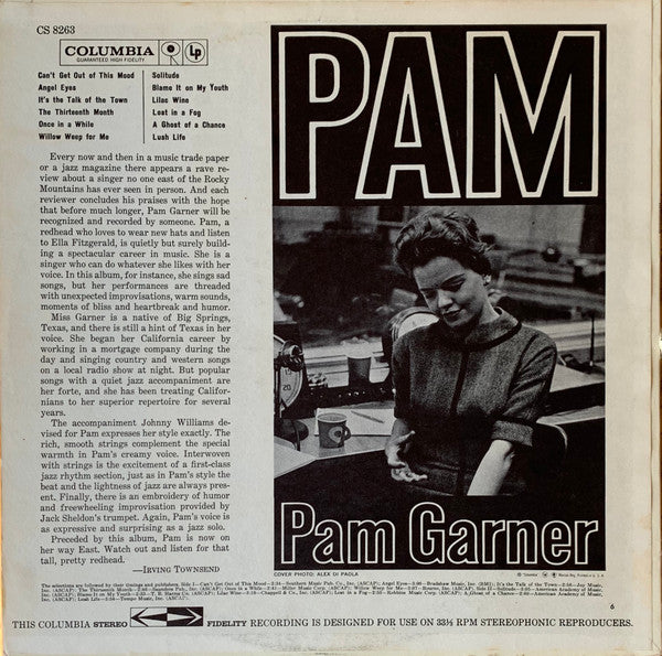 Pam Garner - Pam Sings Ballads For Broken Hearts (LP) (G+) - Endless Media