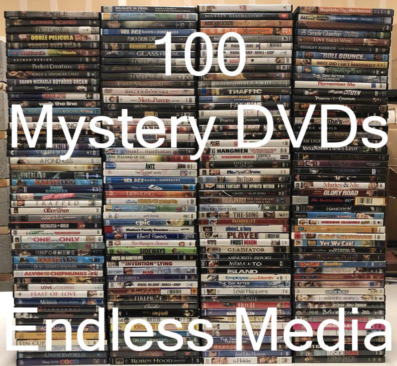 100 New Random Mystery Video DVD Movie Tv Show Film Bundle Lot Box Grab Bag