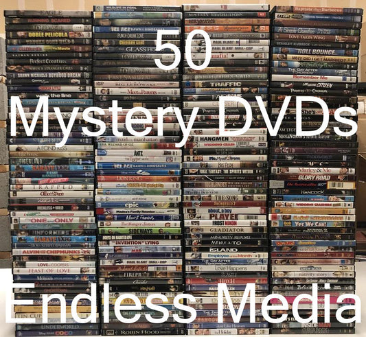 50 Random Mystery Video DVD Movie Tv Show Film Bundle Lot Box Grab Bag