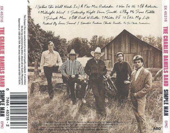 The Charlie Daniels Band : Simple Man (CD, Album)