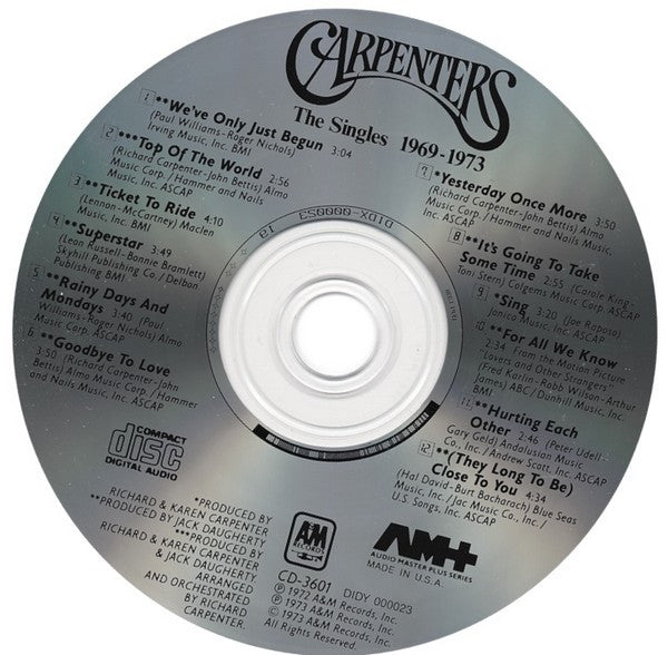 Carpenters : The Singles 1969-1973 (CD, Comp, Club, RE, CRC)