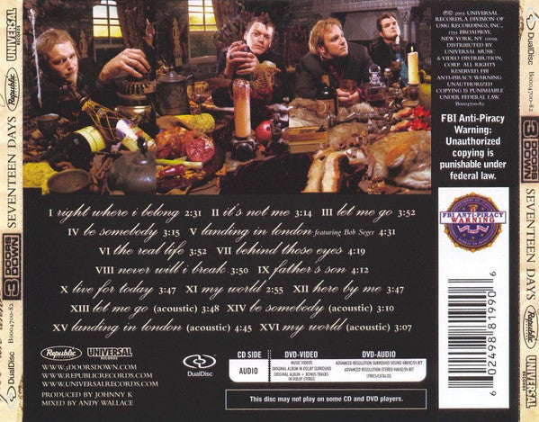 3 Doors Down : Seventeen Days (Hybrid, DualDisc, Album, Multichannel)