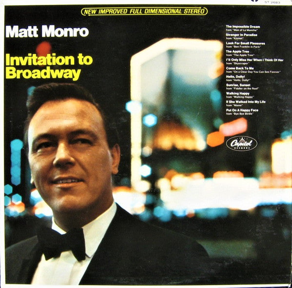 Matt Monro : Invitation to Broadway (LP, Album)