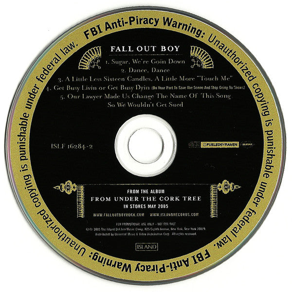 Fall Out Boy : From Under The Cork Tree (CD, Promo, Smplr)
