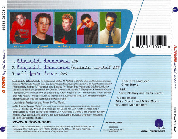 O-Town : Liquid Dreams (CD, Single)