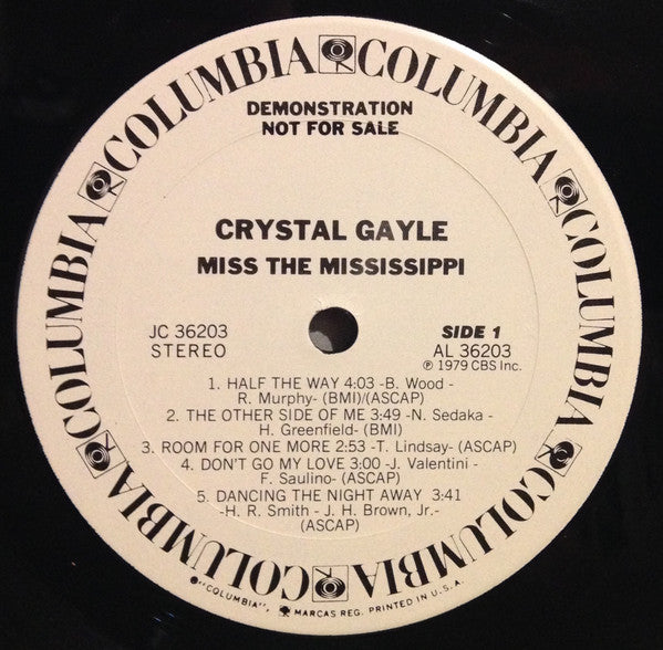 Crystal Gayle : Miss The Mississippi (LP, Album, Promo)