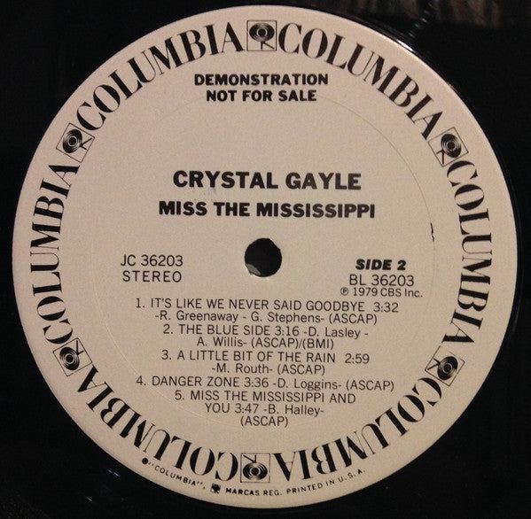 Crystal Gayle : Miss The Mississippi (LP, Album, Promo)