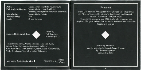 The Merlons : Romanoir (CD, Album, Enh)