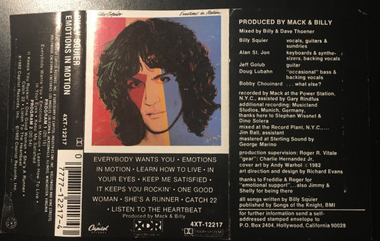 Billy Squier : Emotions In Motion (Cass, Album)