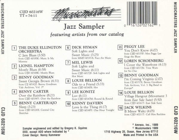 Various : Jazz Sampler (CD, Smplr)