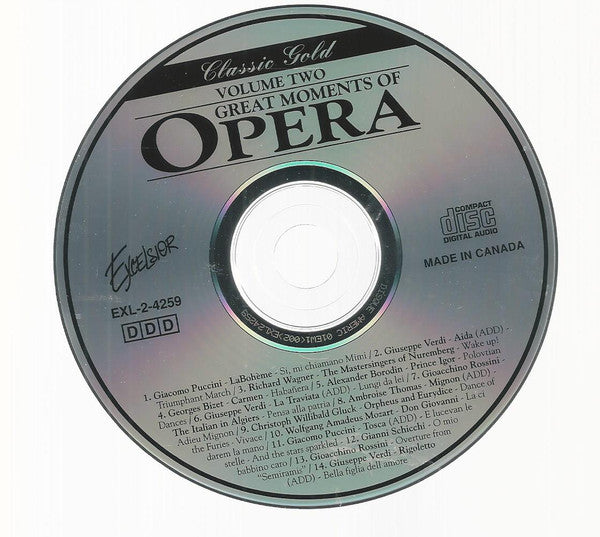 Various : Great Moments Of Opera - Volume Two (CD, Album, Comp)