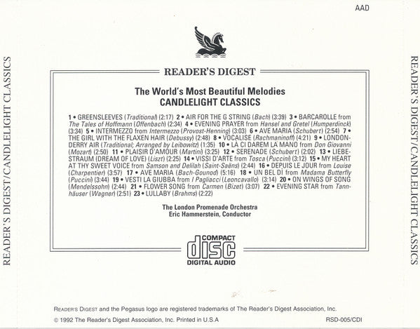 The London Promenade Orchestra : Candlelight Classics (CD, Comp, RM)