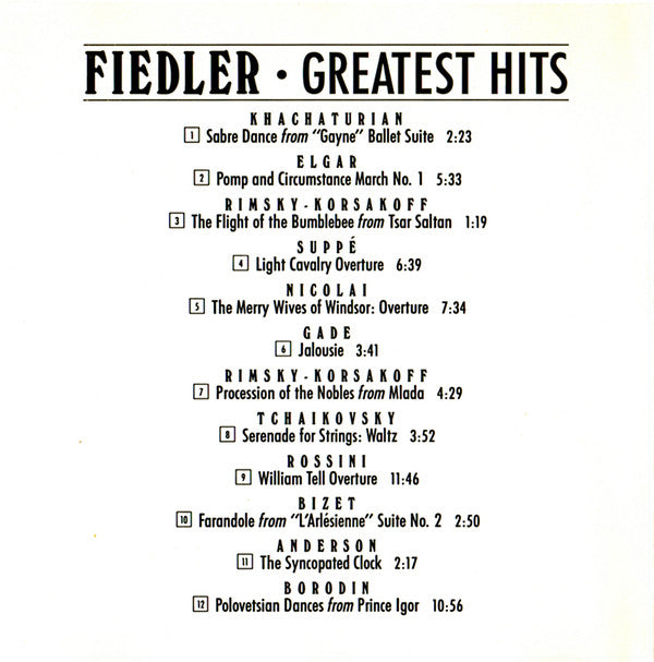 Arthur Fiedler : Greatest Hits (CD, Comp)