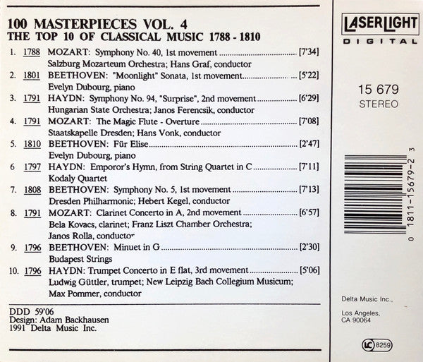 Various : 100 Masterpieces Vol. 4 - The Top 10 Of Classical Music 1788-1810  (CD, Album, Comp)