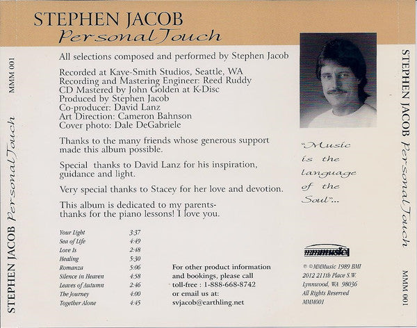Stephen Jacob : Personal Touch (CD, Album)