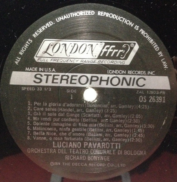 Luciano Pavarotti - Pavarotti In Concert (LP) (VG+) - Endless Media