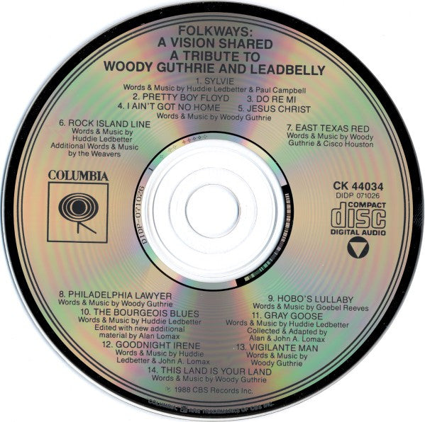 Various : Folkways: A Vision Shared (A Tribute To Woody Guthrie And Leadbelly) (CD, Album)