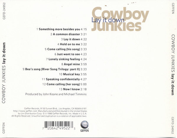 Cowboy Junkies : Lay It Down (CD, Album)