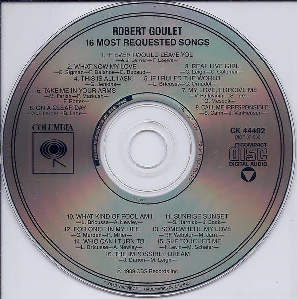 Robert Goulet : 16 Most Requested Songs (CD, Comp)
