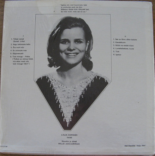 Liilia Corradi : Igatsus Liilia Laulab/Longing - Liilia Sings (LP, Album)