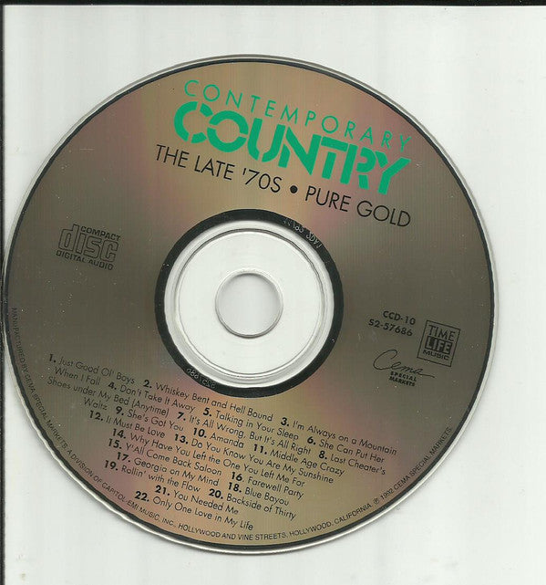 Various : Contemporary Country • The Late '70s • Pure Gold  (CD, Comp, RM)