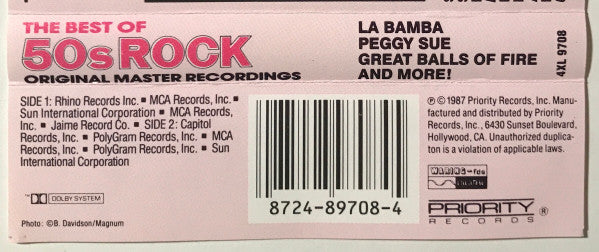 Various : The Best Of 50s Rock (Original Master Recordings) (Cass, Comp, Dol)