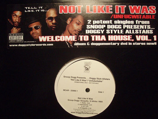 Snoop Dogg Presents... Doggy Style Allstars - Not Like It Was / Unfucwitable (12") (VG+) - Endless Media