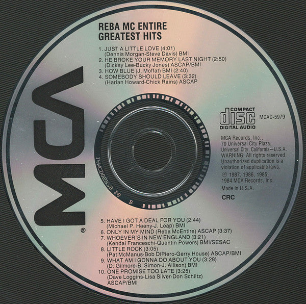 Reba McEntire : Reba McEntire's Greatest Hits (CD, Comp, Club, RE)
