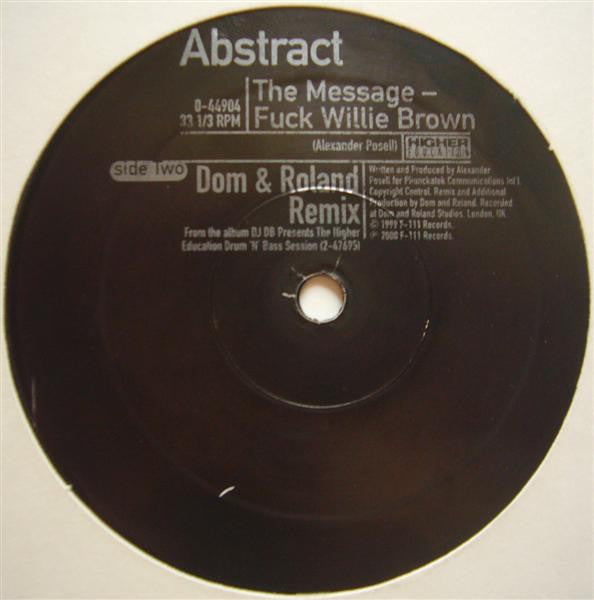 DJ Abstract : The Message ‎– Fuck Willie Brown (12")