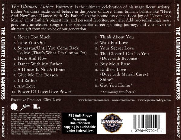 Luther Vandross : The Ultimate Luther Vandross (CD, Comp)
