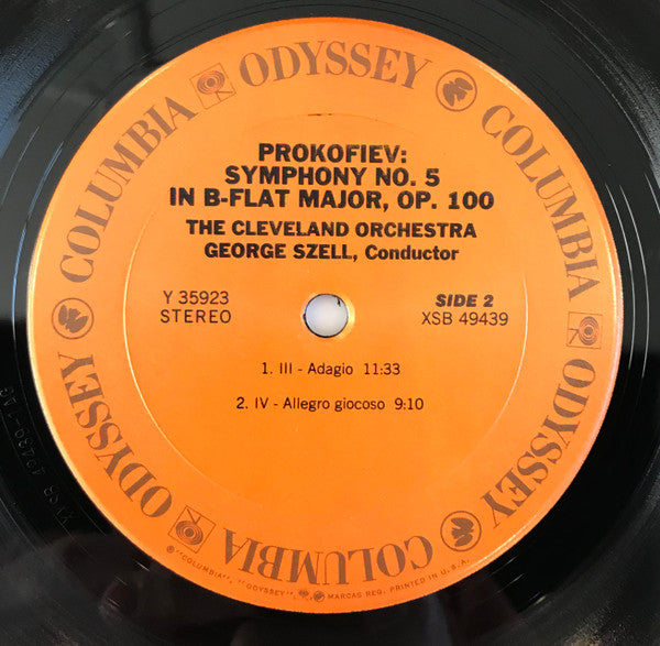 George Szell, The Cleveland Orchestra : Prokofiev Symphony No. 5 In B Flat Major, Op. 100 (LP, RE)