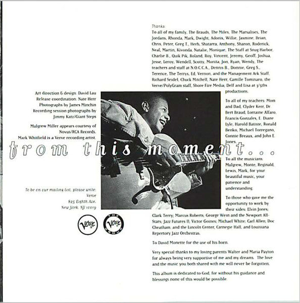 Nicholas Payton : From This Moment (CD, Album, Club)