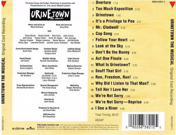 Mark Hollmann, Greg Kotis : Urinetown The Musical [Original Cast Recording] (CD, Album)