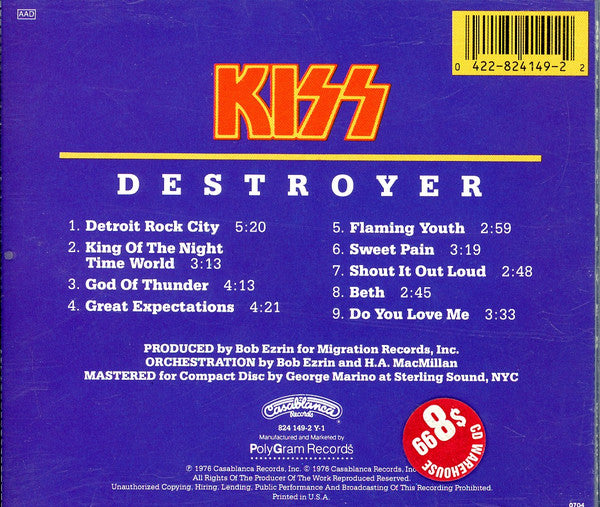 Kiss : Destroyer (CD, Album, RE, PMD)