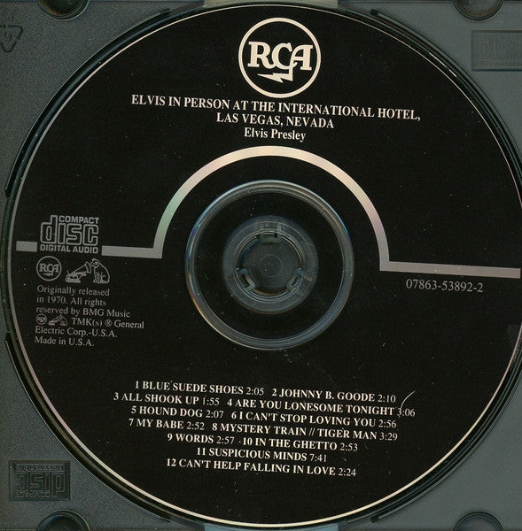 Elvis Presley : Elvis In Person At The International Hotel, Las Vegas, Nevada   (CD, Album)