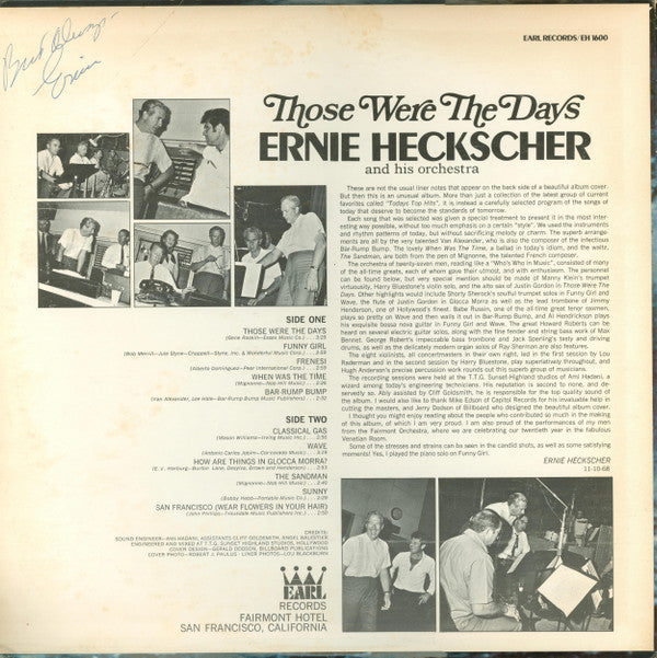 Ernie Heckscher : Those Were The Days (LP, Album)