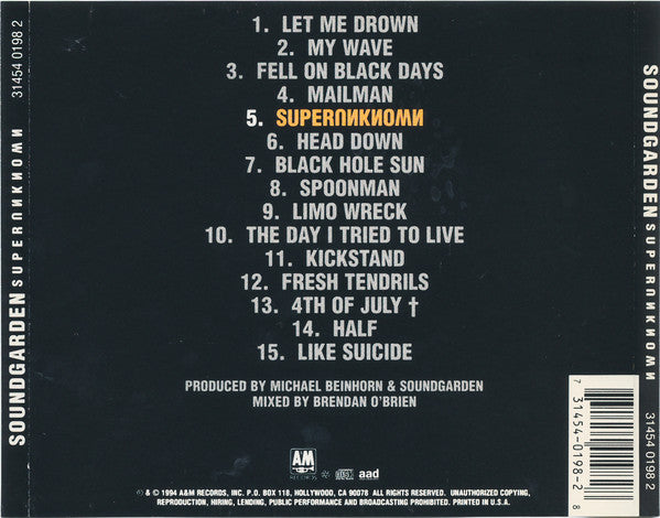 Soundgarden : Superunknown (CD, Album)