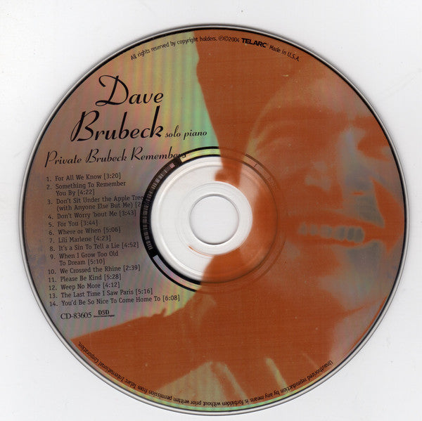Dave Brubeck : Private Brubeck Remembers (2xCD, Album, Ltd)