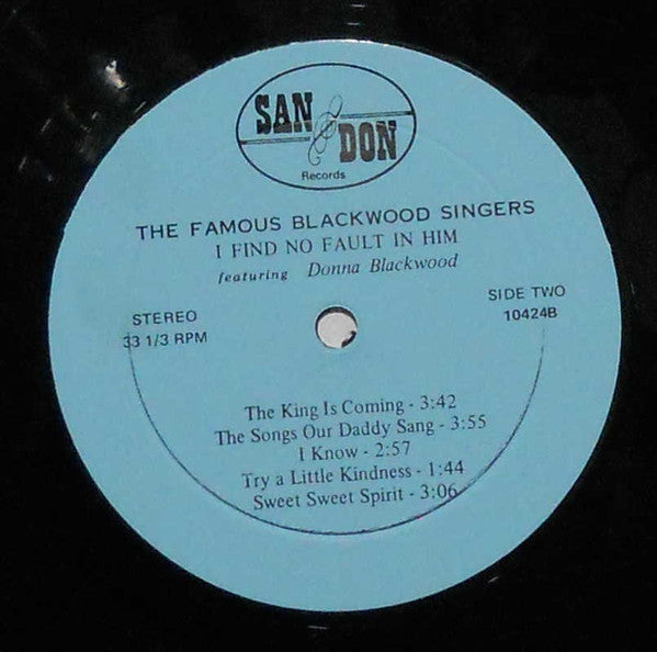 The Blackwood Singers Featuring Donna Blackwood : I Find No Fault In Him (LP)