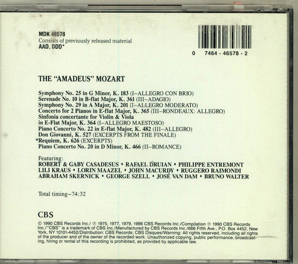 Wolfgang Amadeus Mozart : The "Amadeus" Mozart (CD, Comp)