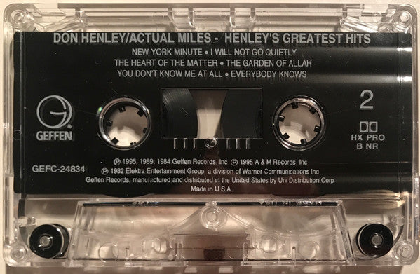 Don Henley : Actual Miles (Henley's Greatest Hits) (Cass, Comp)