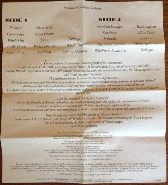 William Goldstein : Oceanscape (Cass, Album, Dol)