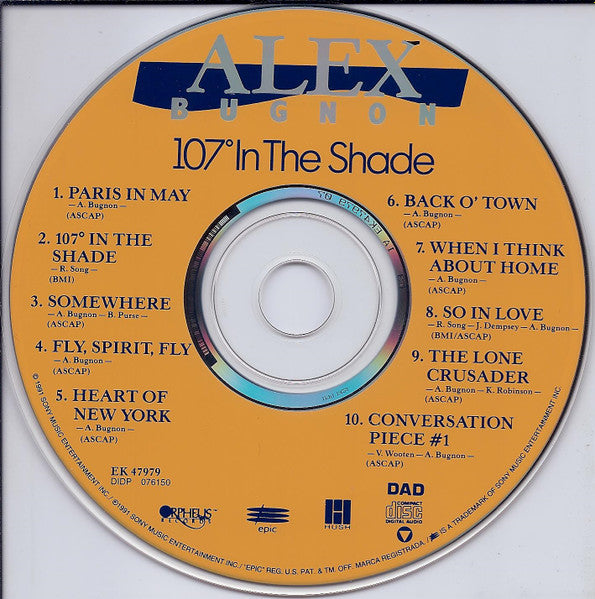 Alex Bugnon : 107° In The Shade (CD, Album, RP)
