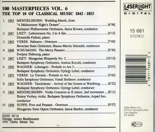 Various : 100 Masterpieces Vol.6 - The Top 10 Of Classical Music 1842-1853 (CD, Comp)