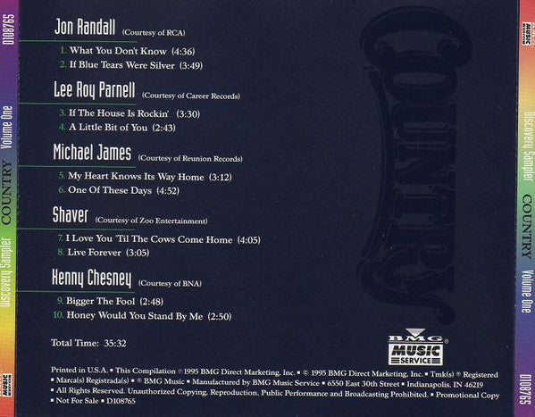 Various : Country (Discovery Sampler Volume One) (CD, Promo, Smplr)